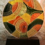 Unique glass painted round by manal.