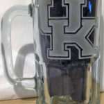 University of Kentucky etched mug logo.