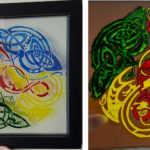 Glass painting on picture frame by Jade Elizabeth.